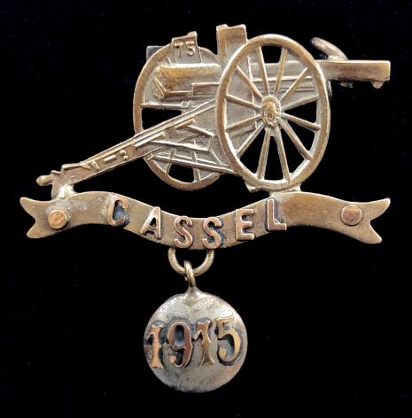 WW1 French heavy artillery gun CASSEL 1915  battle brooch