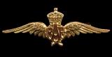 RAF gold miniature pilot's wing sweetheart brooch by Charles Horner