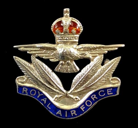 Royal Air Force officer's style RAF silver and enamel brooch