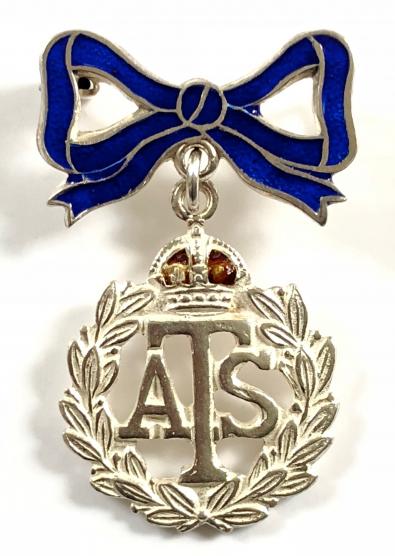 Auxiliary Territorial Service ATS silver bow sweetheart brooch