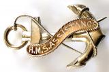 WW1 Royal Navy HMS Assistance 1917 silver anchor brooch