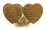 WW2 Royal Artillery Mizpah double heart sweetheart brooch