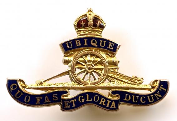 Royal Artillery gold and enamel regimental sweetheart brooch