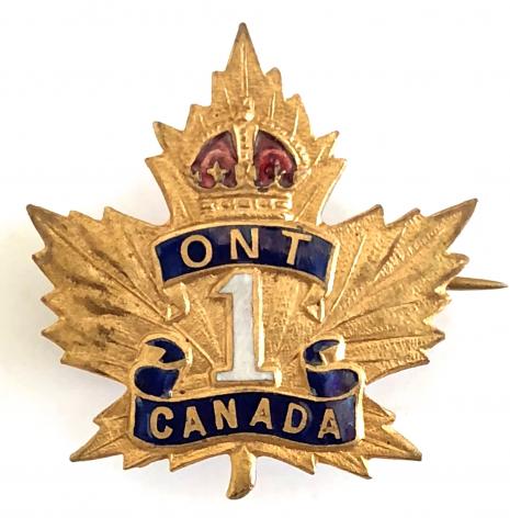 WW1 Canadian 1st Infantry Battalion Ontario CEF sweetheart brooch