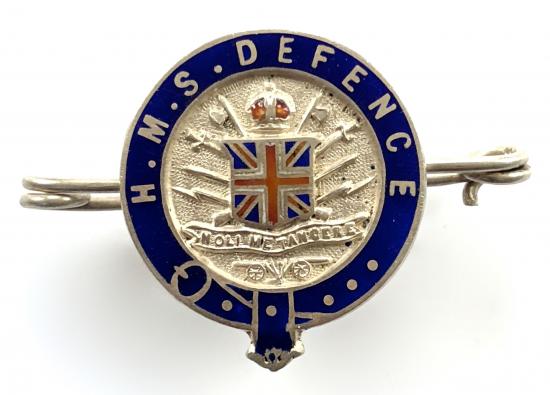WW1 Royal Navy HMS Defence silver sweetheart brooch sunk Battle of Jutland