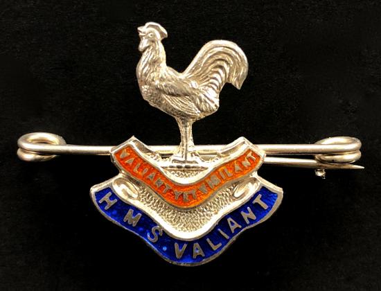 WW1 Royal Navy HMS Valiant silver sweetheart brooch
