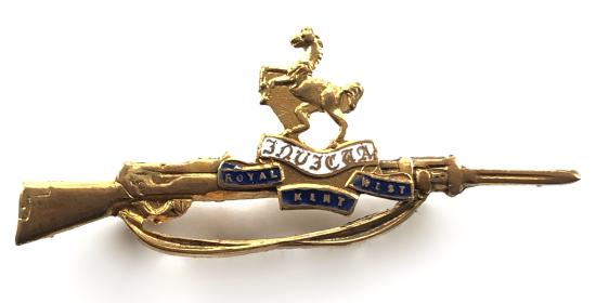 WWI Royal West Kent Regiment rifle sweetheart brooch