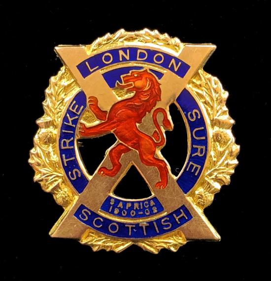 14th Battalion London Scottish gold and enamel regimental sweetheart brooch