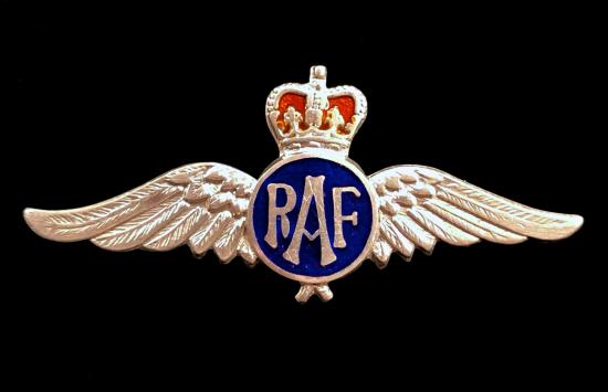 EIIR Royal Air Force wing RAF silver sweetheart brooch