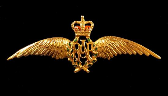 Royal Air Force pilot's wing gold RAF sweetheart brooch