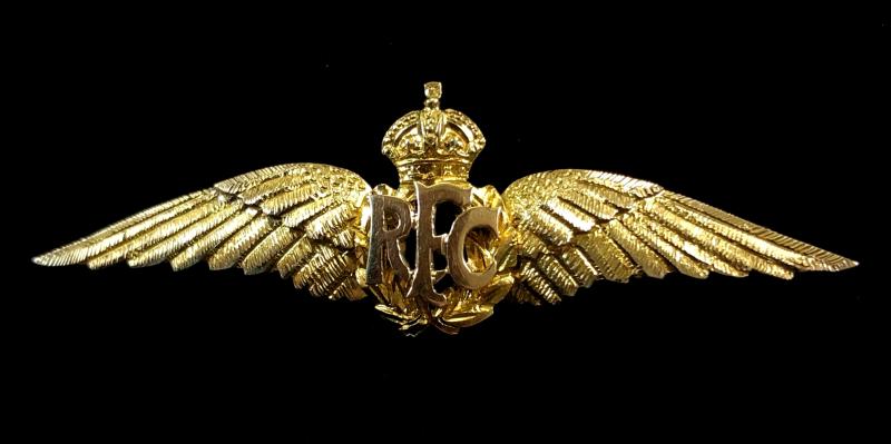 WW1 Royal Flying Corps pilot wing gold RFC sweetheart brooch