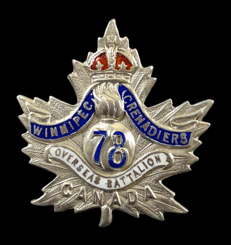 Canadian CEF 78th Infantry Bn Winnipeg Grenadiers silver sweetheart brooch