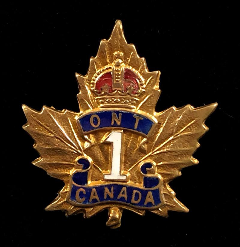 WW1 Canadian 1st Infantry Battalion Ontario CEF sweetheart brooch