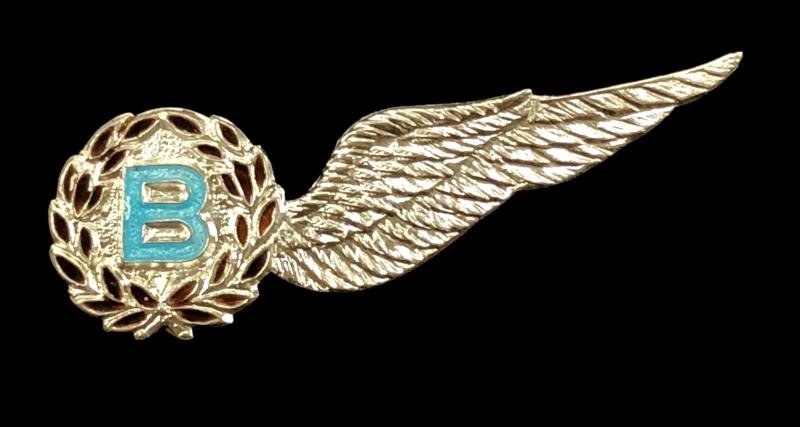 Royal Air Force Bomb Aimer brevet wing silver & enamel RAF pin brooch