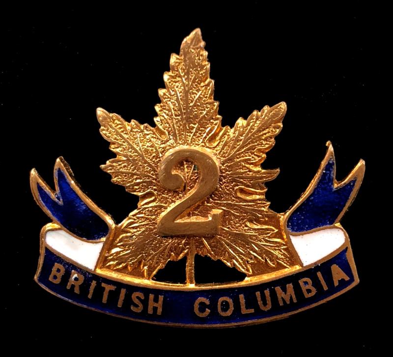 WW1 Canadian 2 British Columbia CEF sweetheart pin badge