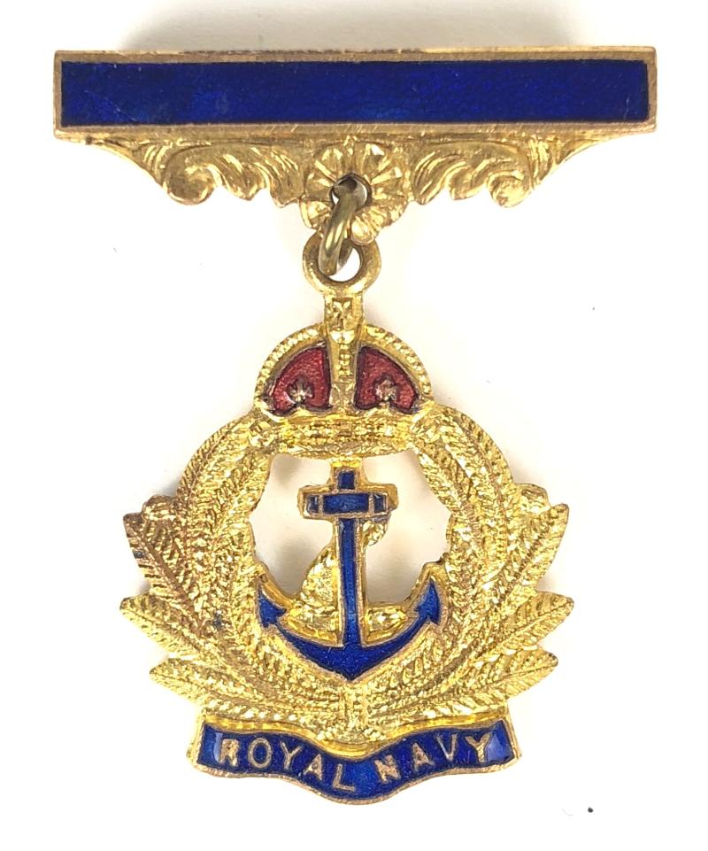 WW2 Royal Navy Gilt & Enamel Sweetheart Brooch