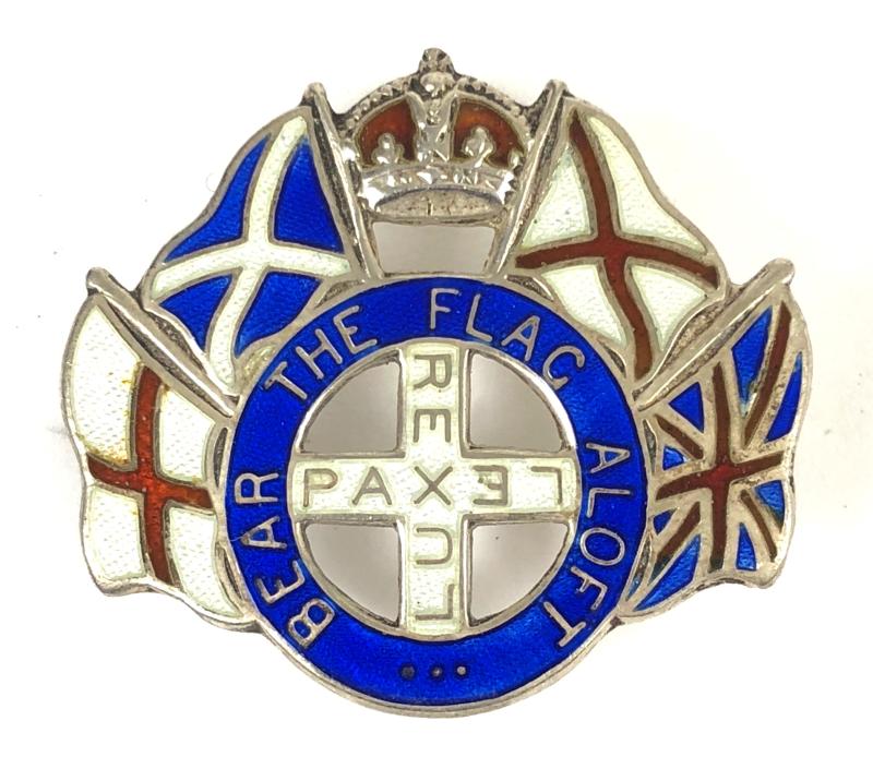 1914 Bear The Flag Aloft England Scotland & Ireland Patriotic Hm Silver Brooch