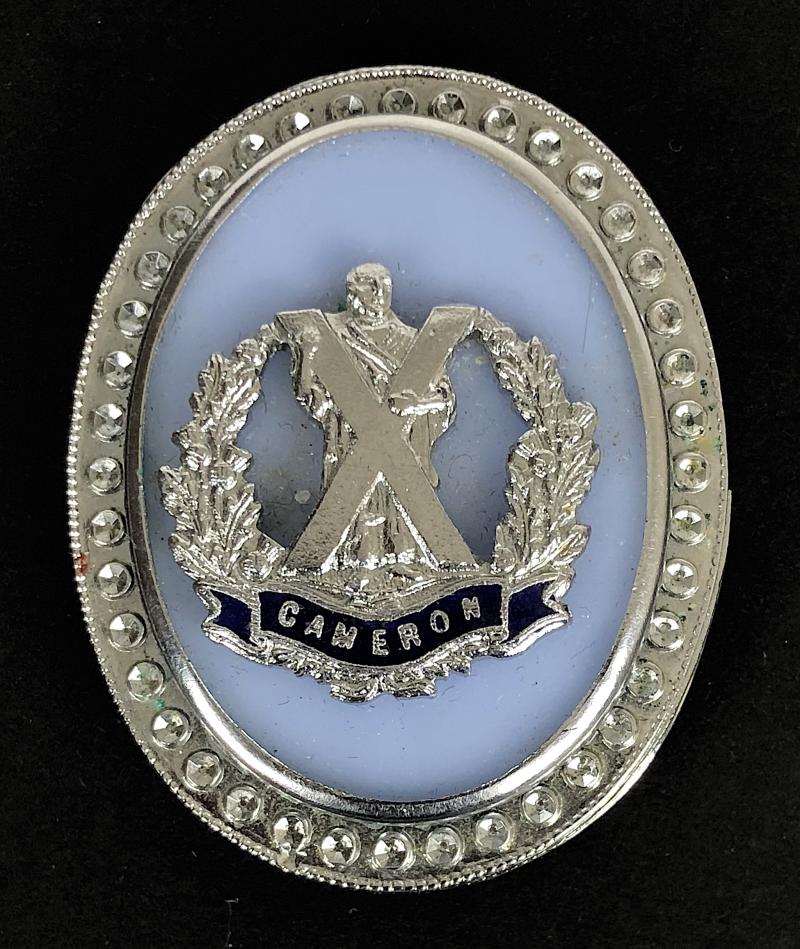 Queen's Own Cameron Highlanders enamel regimental sweetheart brooch