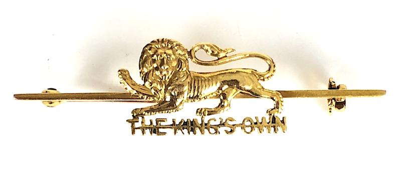 The Kings Own Regiment gold regimental brooch