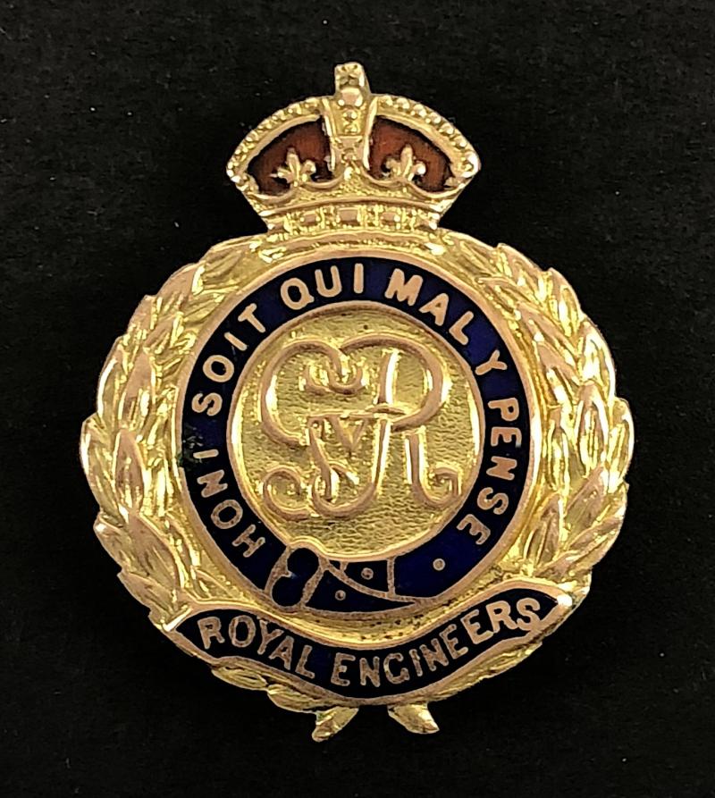 WW1 Royal Engineers gold and enamel regimental sweetheart brooch